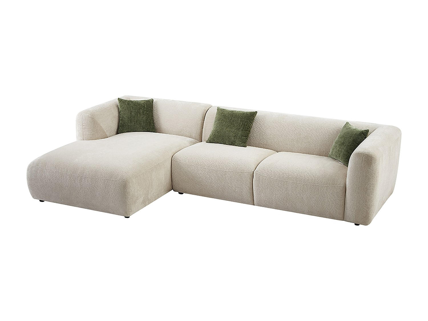 SOFA ohne Schlafmöglichkeit - 5 Personen-Sitzer - Stoff - Beige - - Beige, Textil (307/72/178cm) - Vente-Unique