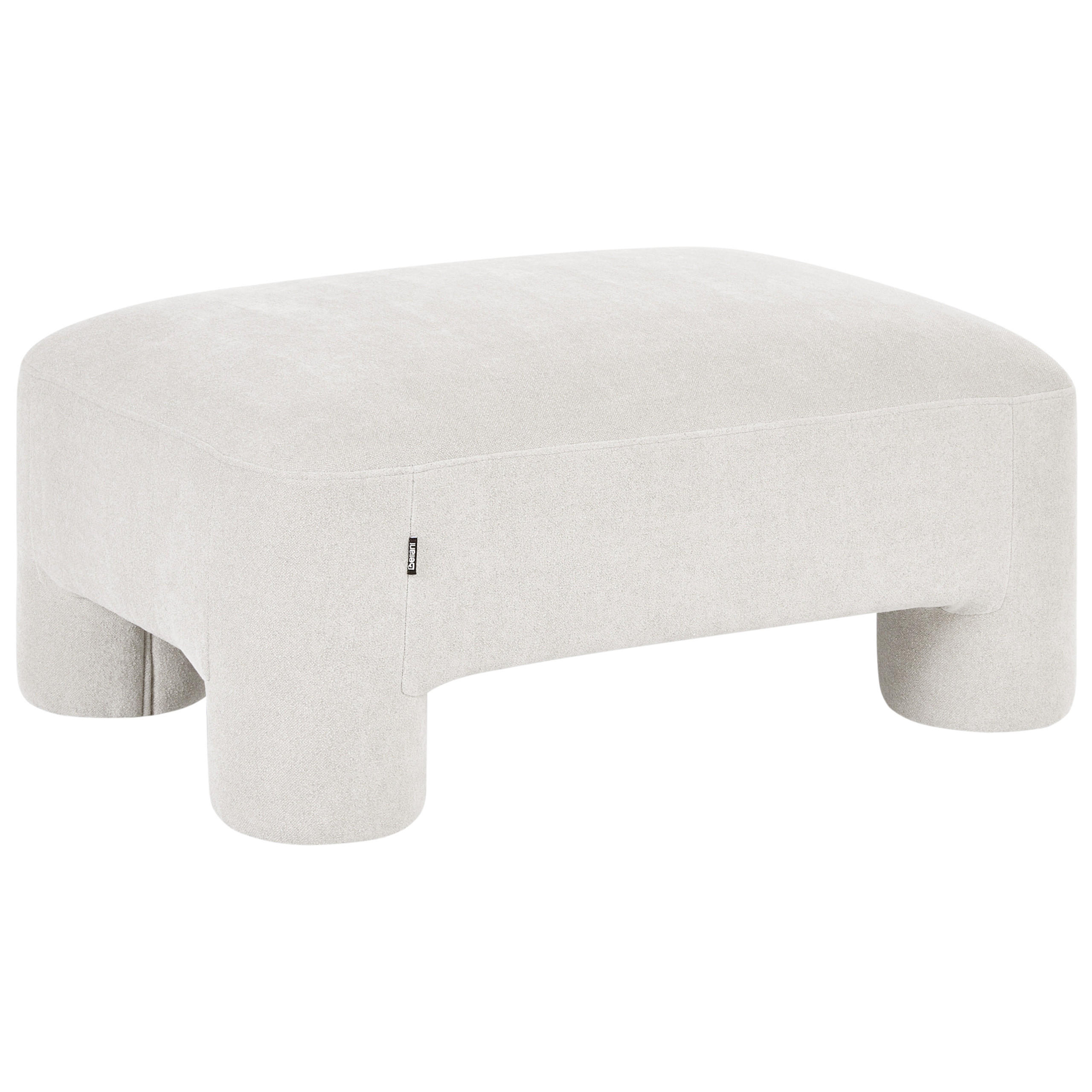 OTTOMANE Stoff Weiß Hogbo - Weiß, Textil (100/45/70cm) - Beliani