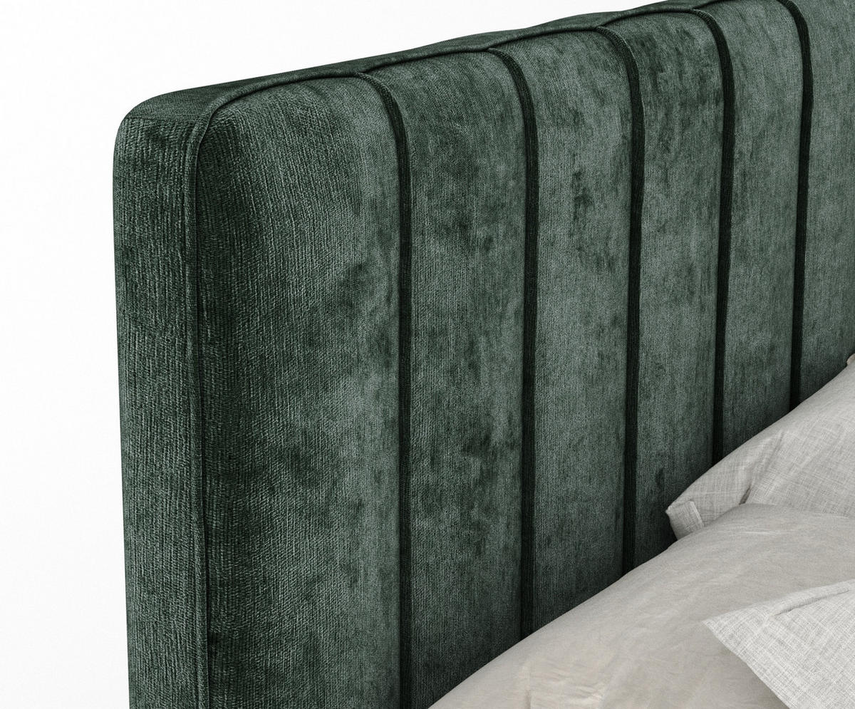 BOXSPRINGBETT Novara Grün 140/200 cm - Schwarz/Grün, Holz/Holzwerkstoff (140/200cm) - Maison de Reve