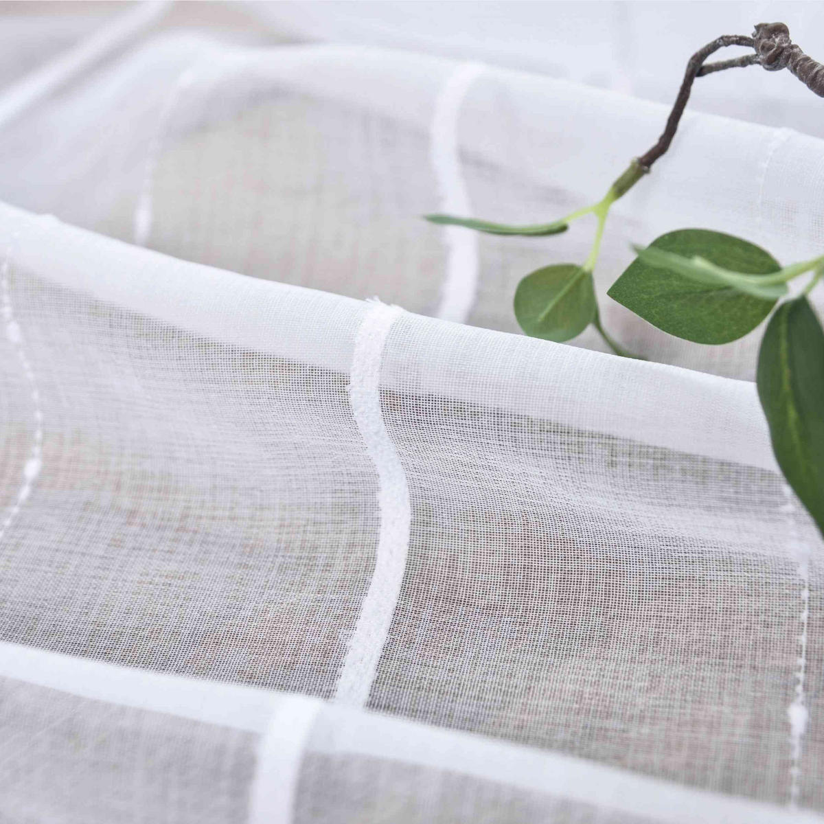GARDINE LEINEN HxB 245x145 cm Natur Classic - Weiß, Textil (145/245cm) - Gardinenbox