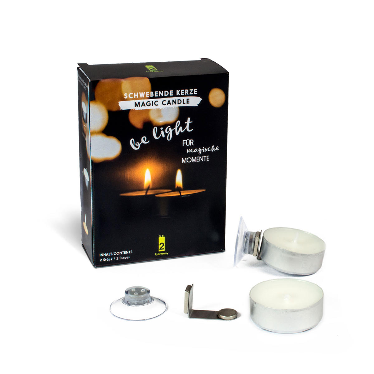 KERZENHALTER Be Light Schwebende Kerze, 2er Set, Magnetisch - Multicolor, Metall (3.7/11.2/7.9cm) - Take2