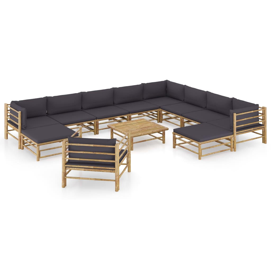GARTENSET Restrepo 12-teilig - Grau, Naturmaterialien - Nettlife