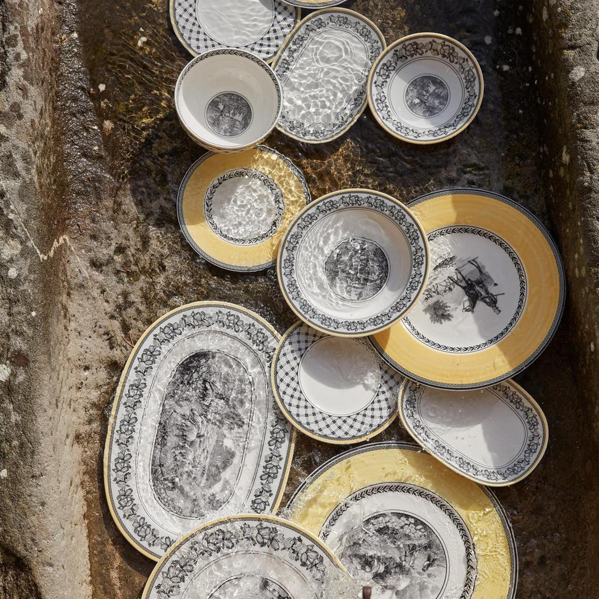 BROTTELLER Audun Fleur weiß-grau-gelb ø 16 cm - Gelb/Weiß, Keramik (16cm) - Villeroy & Boch