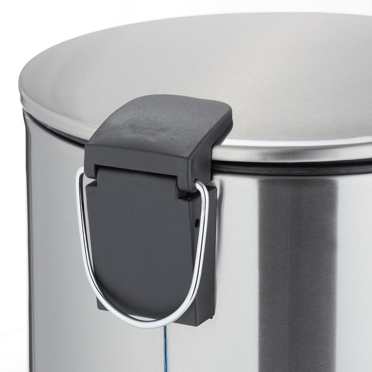 KÔŠ s pedálom - strieborná, kov/plast (25/38/30cm) - Relaxdays