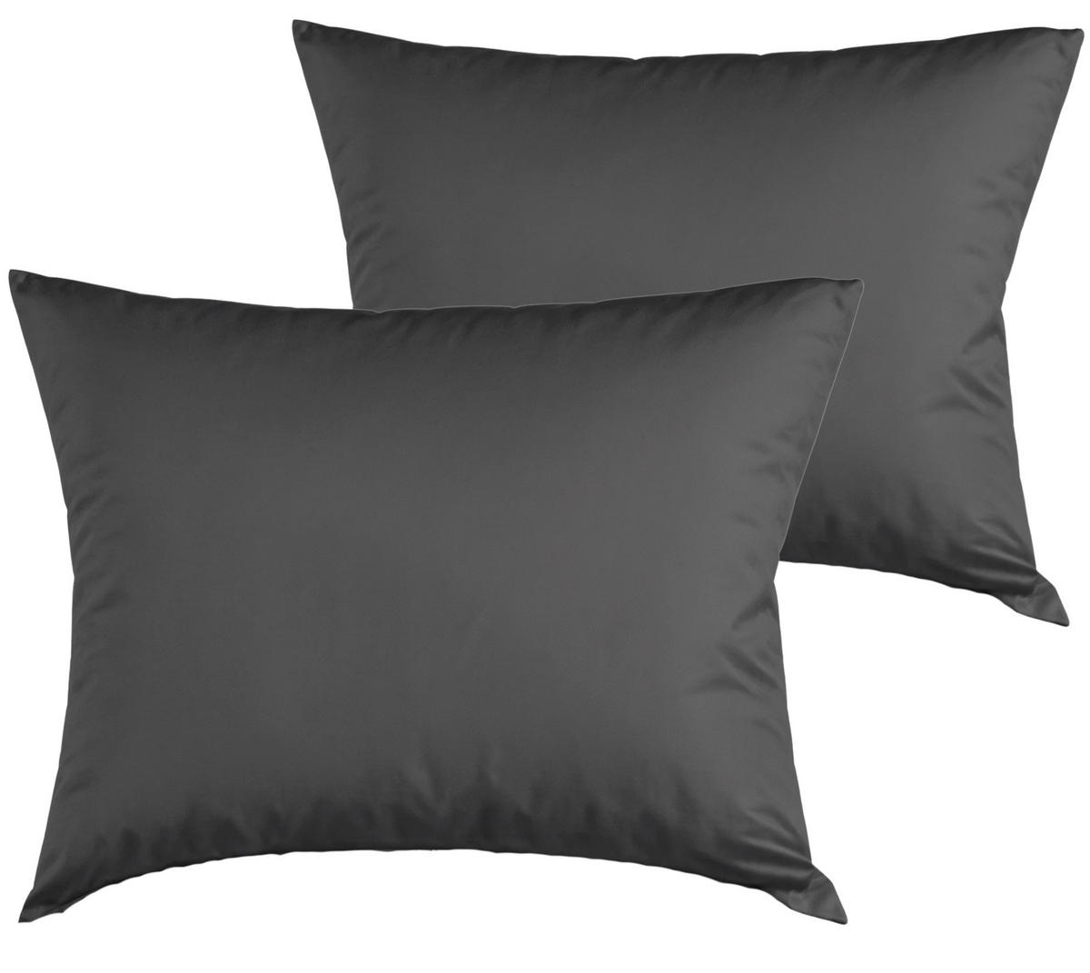 KISSENBEZUG 40x40 cm aus 100% Mikrofaser, Kissenhülle Anthrazit Einfarbig - Anthrazit, Textil (40/40cm) - Carpe Sonno