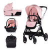 KINDERWAGEN Elite 3 in 1 pink i-Size Babyschale Sportsitz Babywanne Tasche - Pink/Rosa, Metall (75/58/111cm) - Chipolino