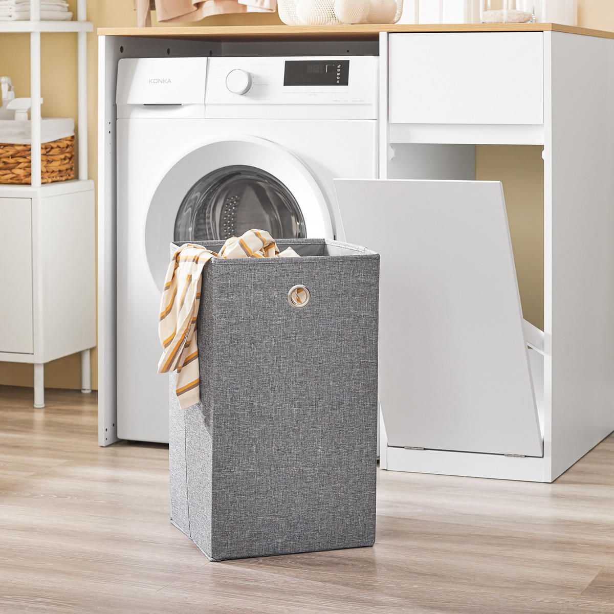 WASCHMASCHINENSCHRANK Weiß - Weiß, Holzwerkstoff (100/90/60cm) - SoBuy