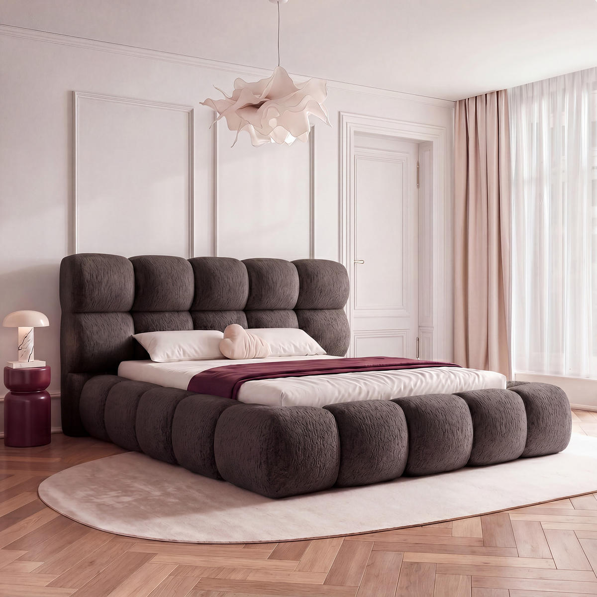POLSTERBETT FERAGU 180x200 cm, Braun - Braun, Textil (200/180cm) - Fedve