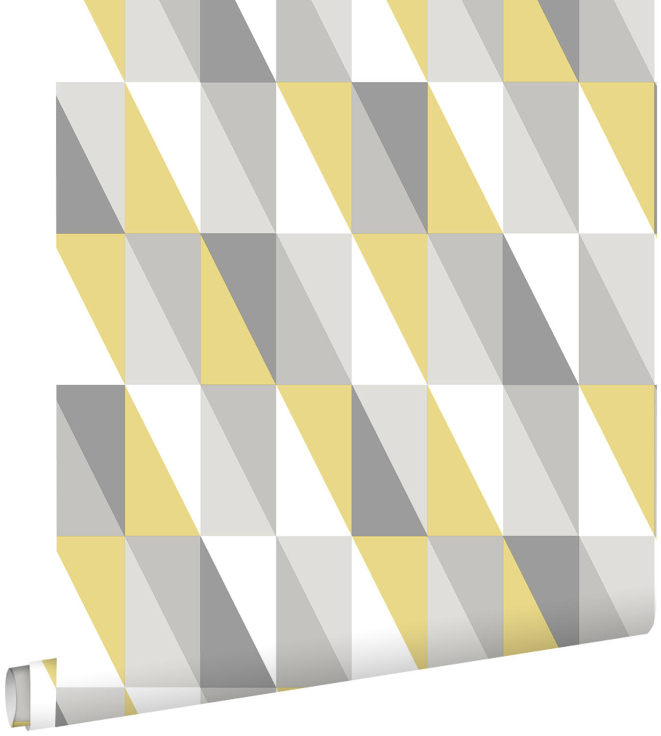 TAPETE grafische Dreiecke 53 cm x 10.05 m - Gelb, Papier (53/1000cm) - ESTAhome