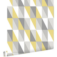 TAPETE grafische Dreiecke 53 cm x 10.05 m - Gelb, Papier (53/1000cm) - ESTAhome