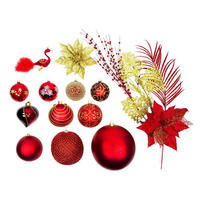 WEIHNACHTSBAUMSCHMUCK-SET PREMIUM CAESAR, 152-teilig, für Weihnachtsbäume 120–210 cm, inkl. Aufbewahrungsbox - Rot/Goldfarben, Glas/Kunststoff (55/50/75cm) - LAALU