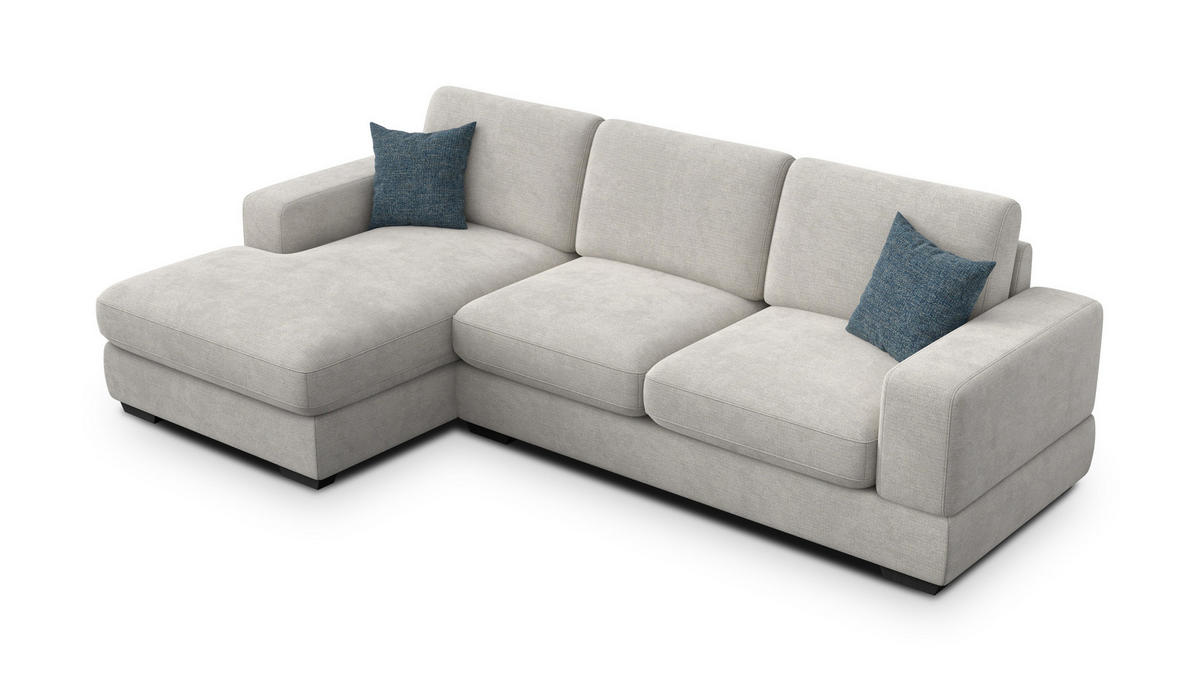 ECKSOFA OTTO 4-Sitzer, creme - Creme/Schwarz, Holz/Textil (279/159cm) - Courtois Laville