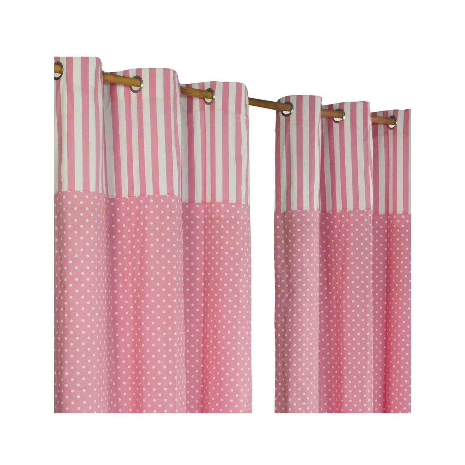 ÖSENVORHANG Polka Dots blickdicht 2er-Set, 137/228 cm - Rosa, Textil (137/228cm) - Homescapes