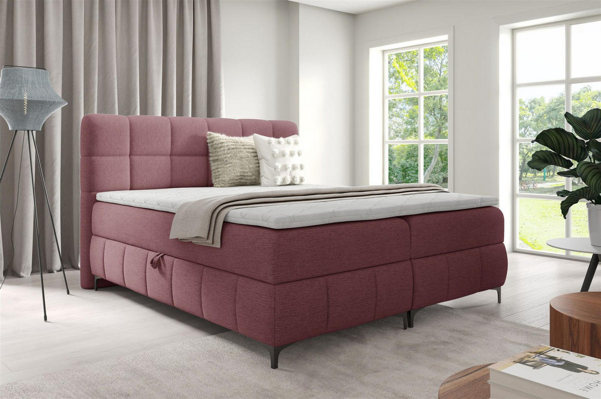 BOXBETT Sophie In Aragon - Bordeaux, Holzwerkstoff/Textil (120/200cm) - Fun Möbel