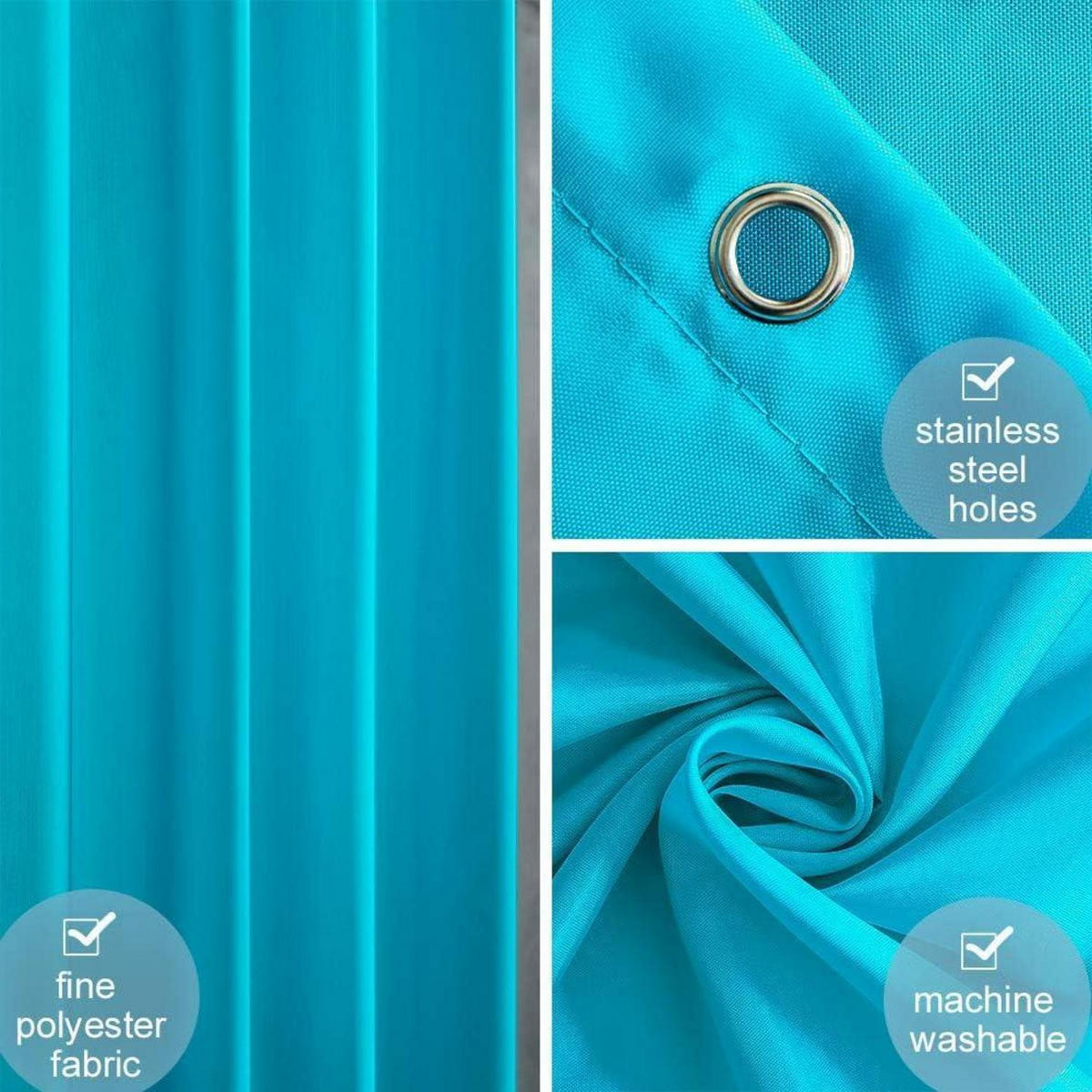 DUSCHVORHANG Aquamarine 85 x 180 cm - Türkis, Textil (85/180cm)
