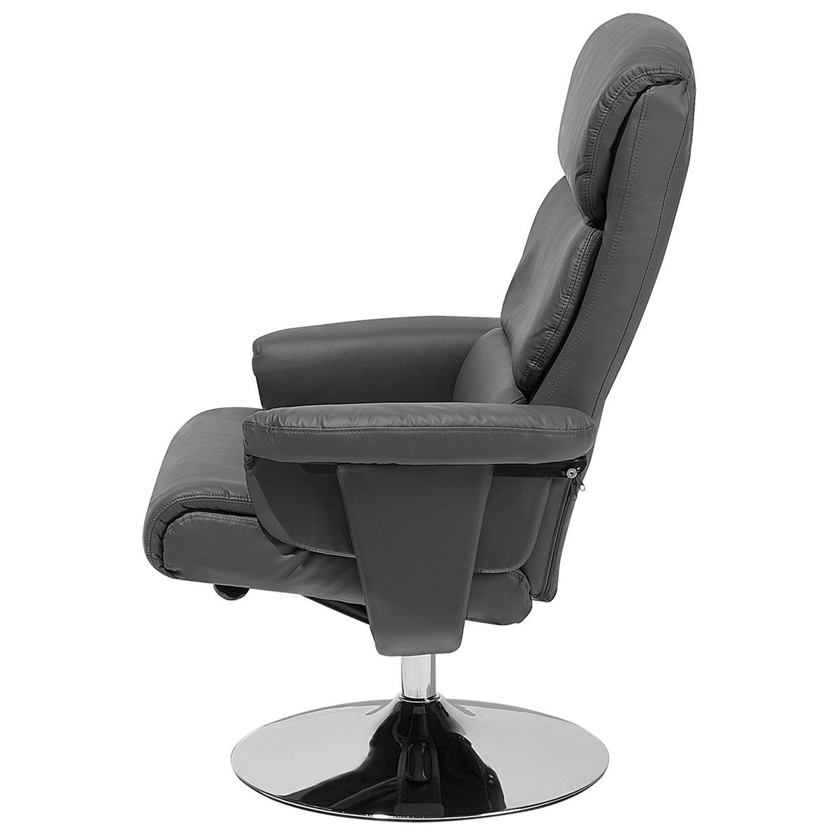 MASSAGESESSEL mit Fußhocker Kunstleder Grau Legend - Grau, Textil/Metall (50/103/80cm) - Beliani