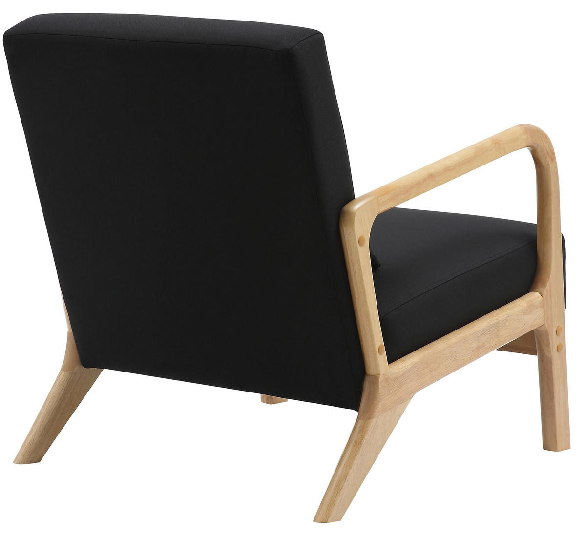 SESSEL Holz schwarz - Eukalyptusholzfarben/Schwarz, Holz/Textil (64/74/80cm) - CLP