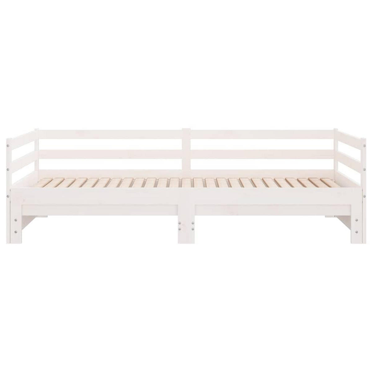 AUSZIEHBARES Tagesbett Weiss Massivholz Kiefer 90/200 Cm - Weiß, Textil (90/200cm) - vidaXL
