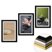 WANDBILDER 3er-Set - 20x30 cm Schwarzer Rahmen - Entspannende Zen-Steinmotive - Schwarz, Kunststoff (20/30cm) - ArtPrintCave