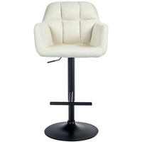 BARHOCKER Nardo Stoff schwarz creme - Schwarz/Naturfarben, Textil/Metall (57/118/59cm) - TPFLiving