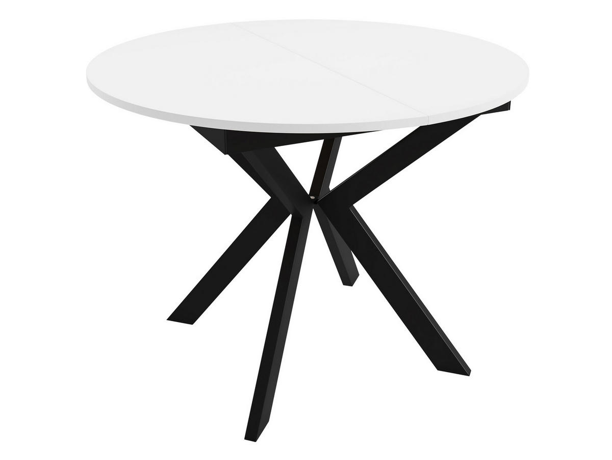 TISCH Leia 100 Ausziehbar - Schwarz/Weiß, Holzwerkstoff/Metall (100/100/76cm) - MIRJAN24