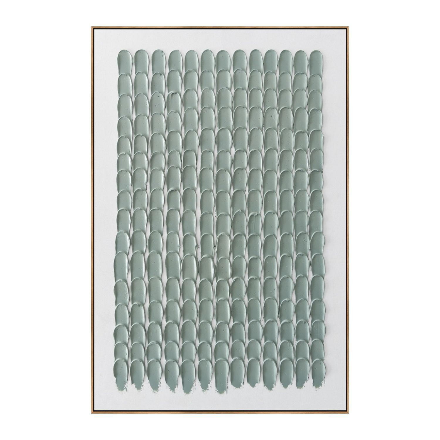 ACRYLBILD HANDGEMALT 60/90 cm - Weiß/Grün, Holz/Textil (60/90cm) - KUNSTLOFT