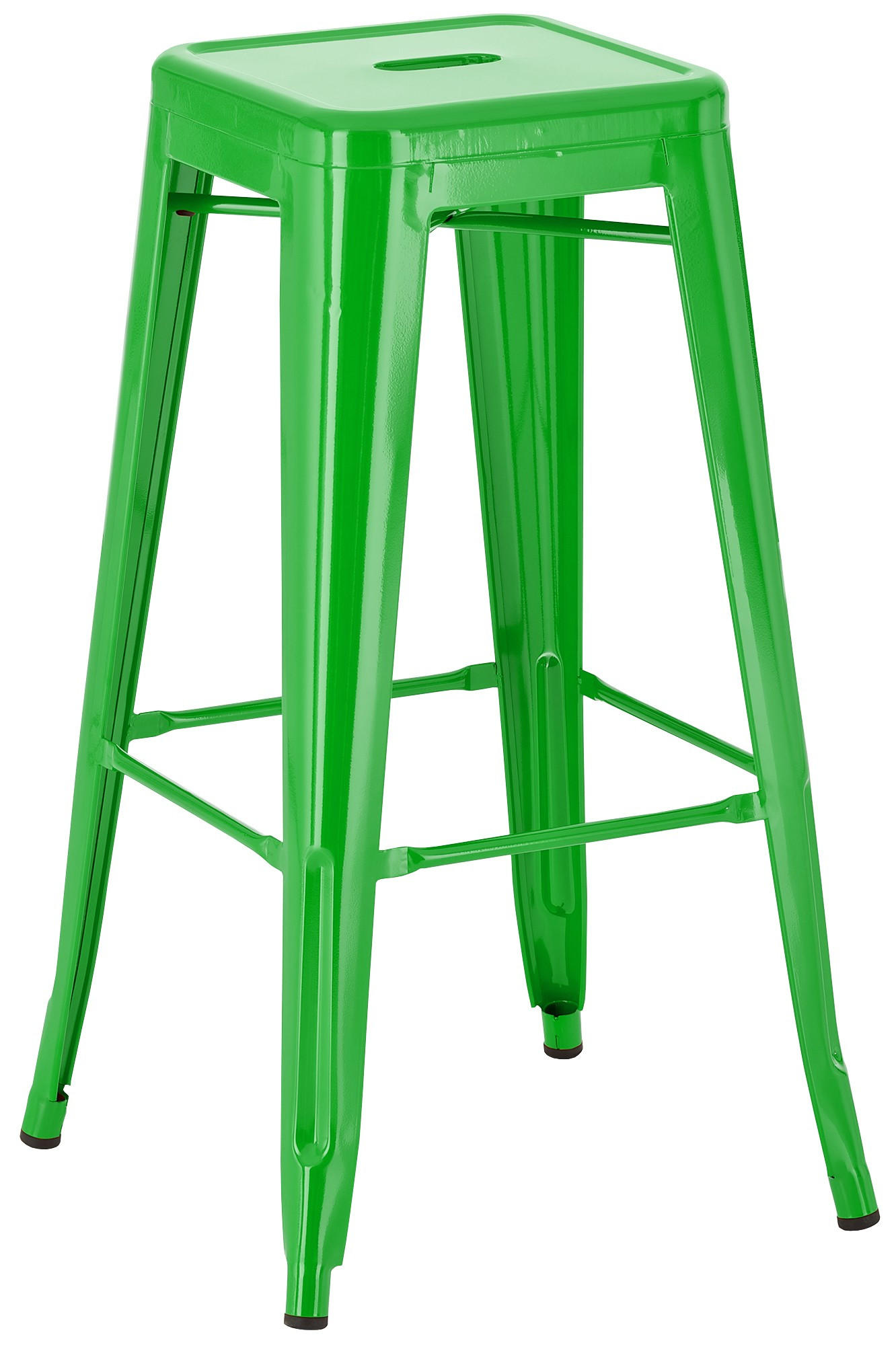 BARHOCKER Metall grün - Eukalyptusholzfarben/Grün, Metall (43/76/43cm) - CLP