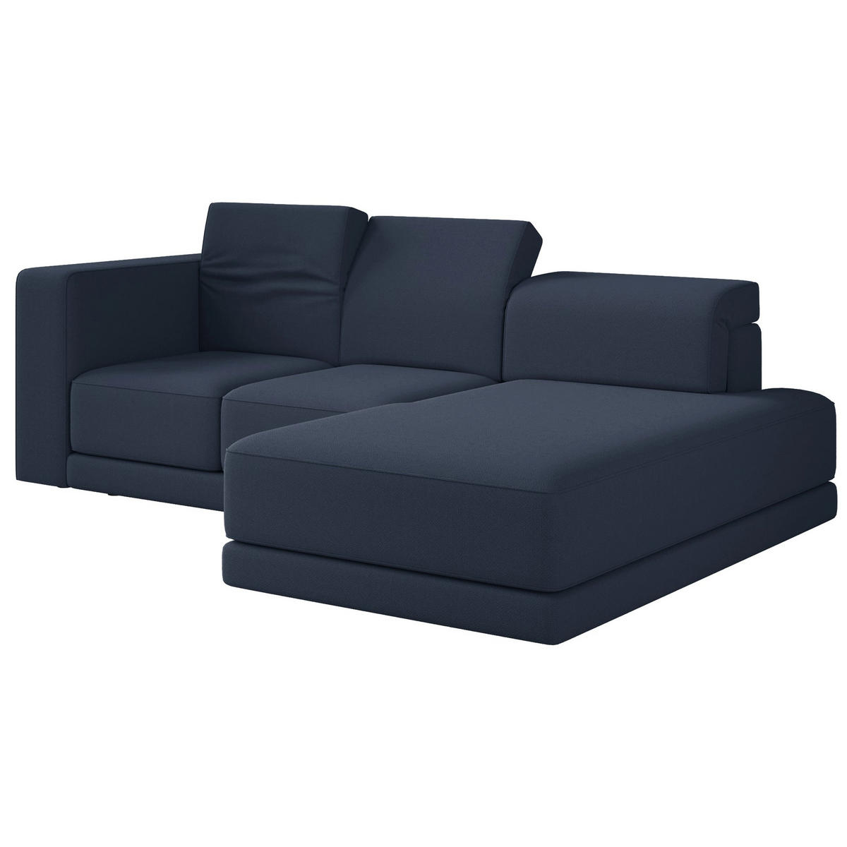 ECKSOFA Novals L-Form, 4-Sitzer, rechts 278 cm - Schwarz/Dunkelblau, Holz/Kunststoff (168/278cm) - Selsey