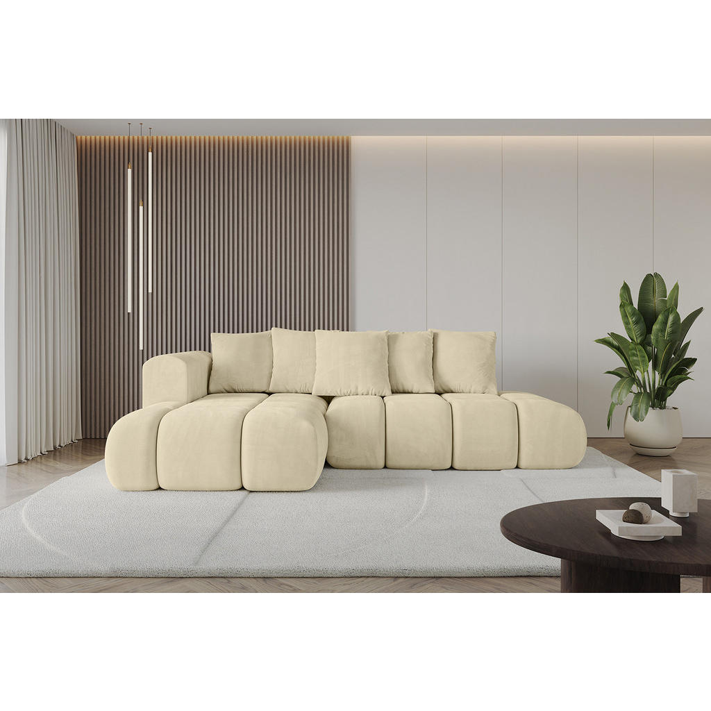 Thumbnail - Altdecor Ecksofa, Beige, Textil, 4-Sitzer, L-Form, Ottomane links, 289x180 cm, Wohnzimmer, Sofas & Couches, Wohnlandscha...