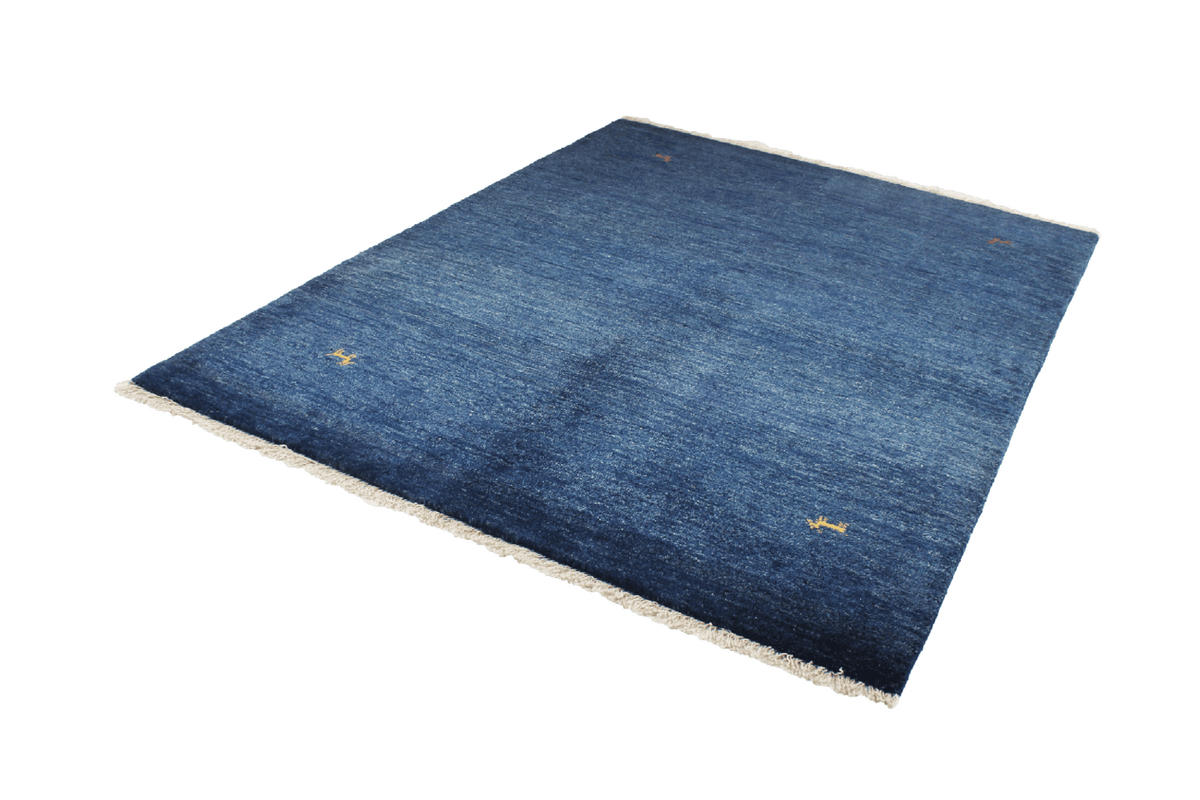 GABBEH-TEPPICH handgeknüpft Blau 205/153 cm Schurwolle - Blau, Textil (153/205cm) - Looma