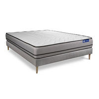 BETT Actimemo night Memory-Schaum 140 x 190 cm h4 - Kit Bettgestell Grau - Beige/Grau, Holz (140/190cm) - ACTISOM