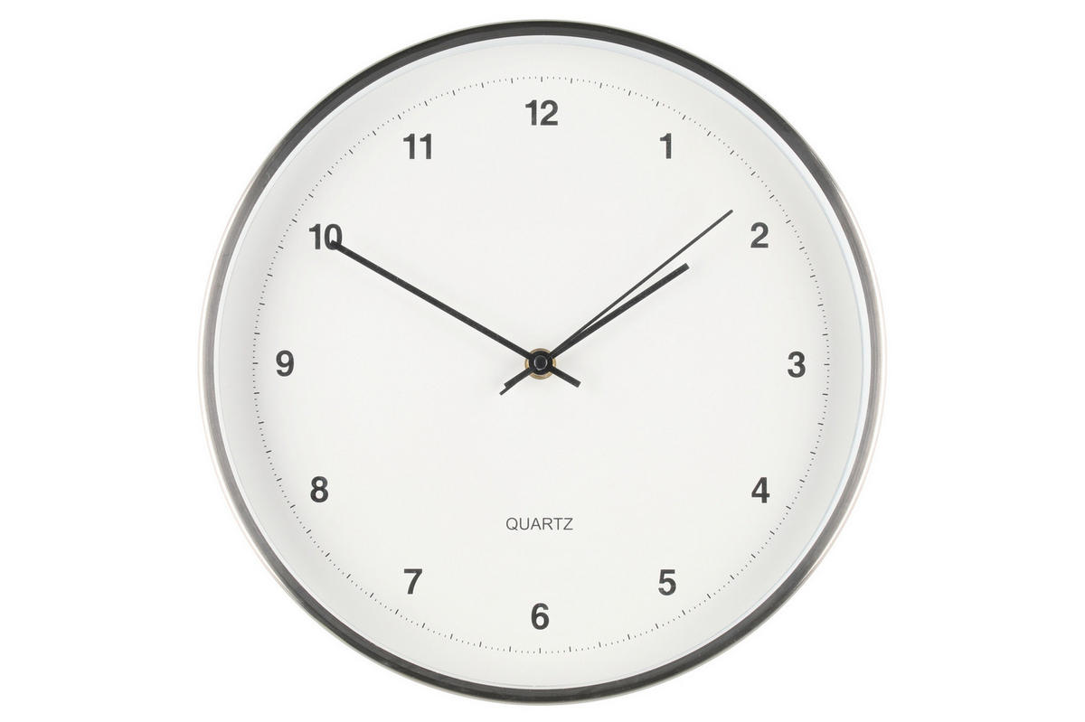 WANDUHR Silenzio Ø 30 cm - Weiß, Kunststoff (30/30/4cm)