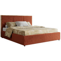 POLSTERBETT LERIO CLASSIC 140/200 - Orange Plüsch - ohne Matratze - Orange, Textil (140/200cm) - MKS