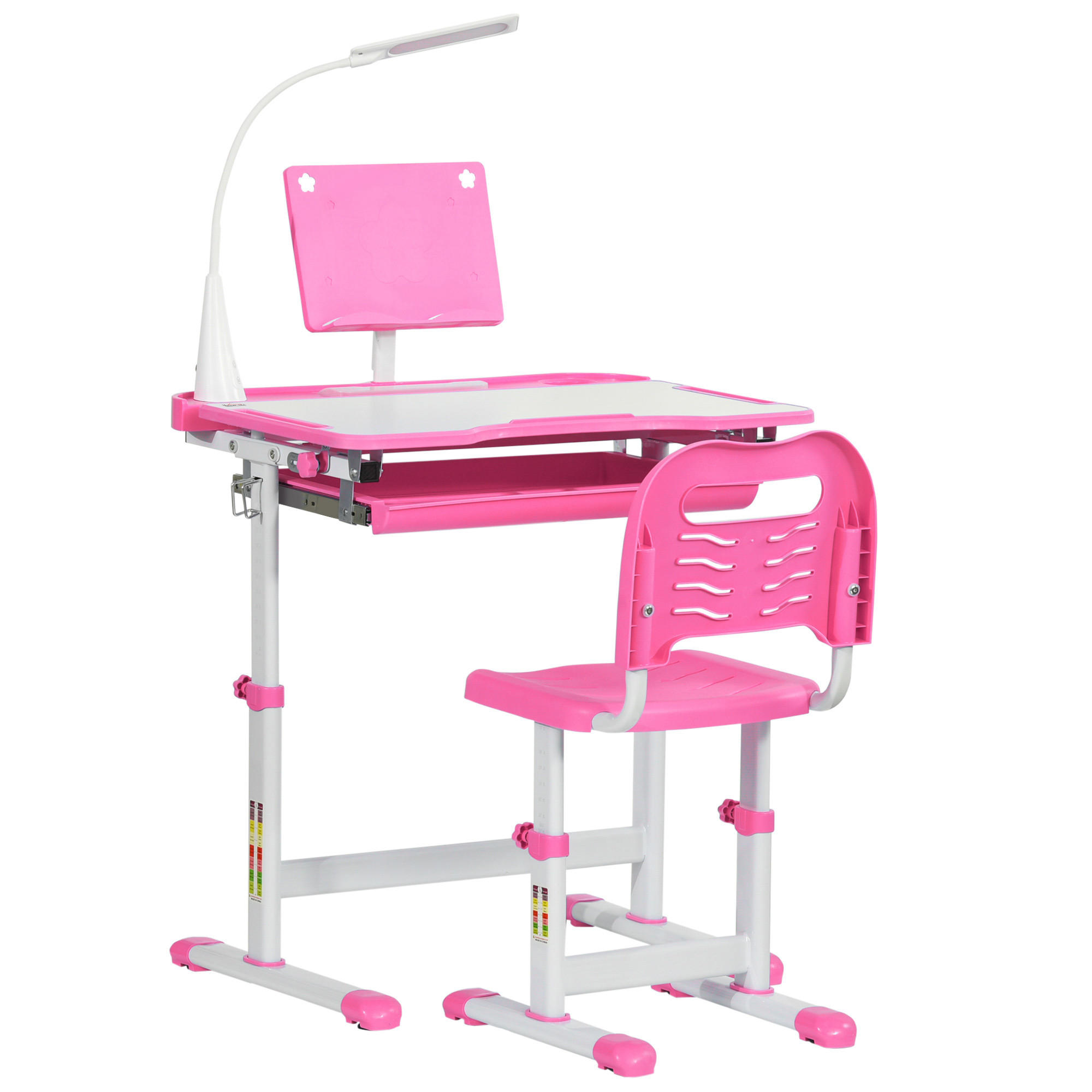 SCHREIBTISCH-SET DE-17538 Rosé - Pink, Metall (70/105/50cm) - ComfortXL