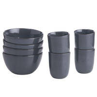 GESCHIRR-SET (8-teilig) Native - Blau, Keramik (15/8/15cm) - BUTLERS