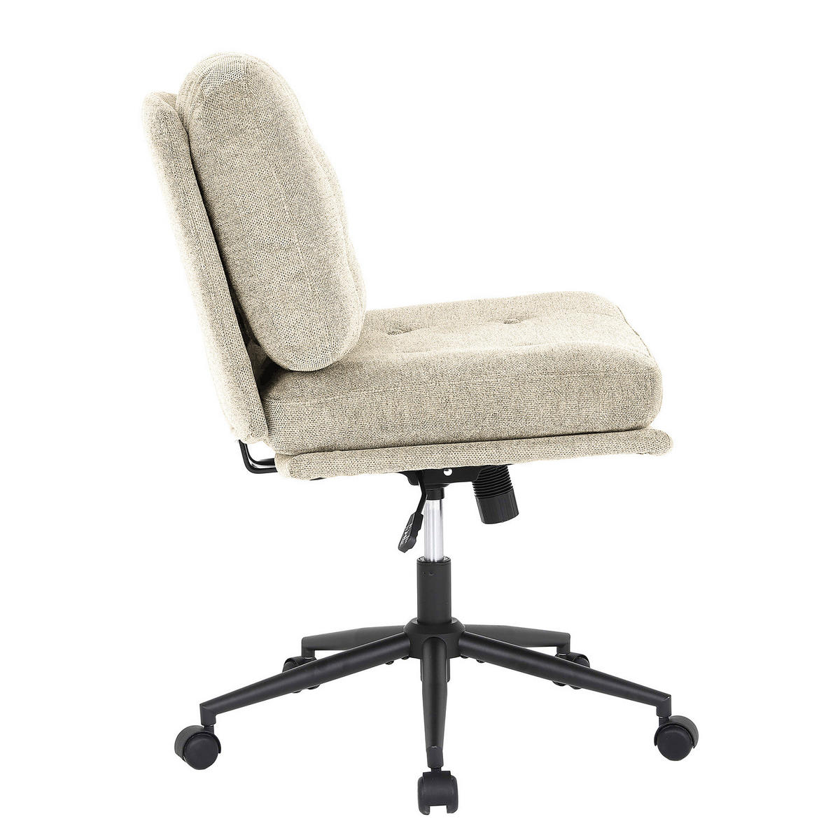 BÜRODREHSTUHL - Webstoff / Eisen / Nylon - Beige/Schwarz, Textil/Metall (71/90/76cm) - home24