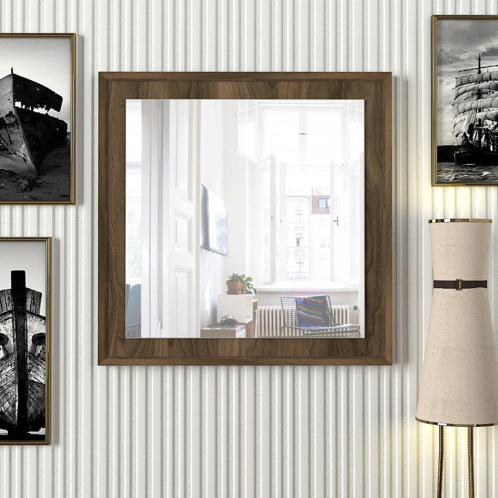SPIEGEL Oscar 61x61cm Walnuss - Walnussfarben, Holzwerkstoff (61.2/61.2/2cm) - moebel17