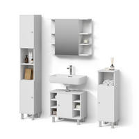 BADMÖBEL-SET Fucino Weiß 4 Teile - Weiß, Holzwerkstoff (60/54/32cm) - Livinity®