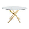 ESSTISCH rund für 6 Personen - Sicherheitsglas & goldfarbenes Metall - Transparent - COSIMA - Goldfarben, Glas (140/140/77cm) - Vente-Unique