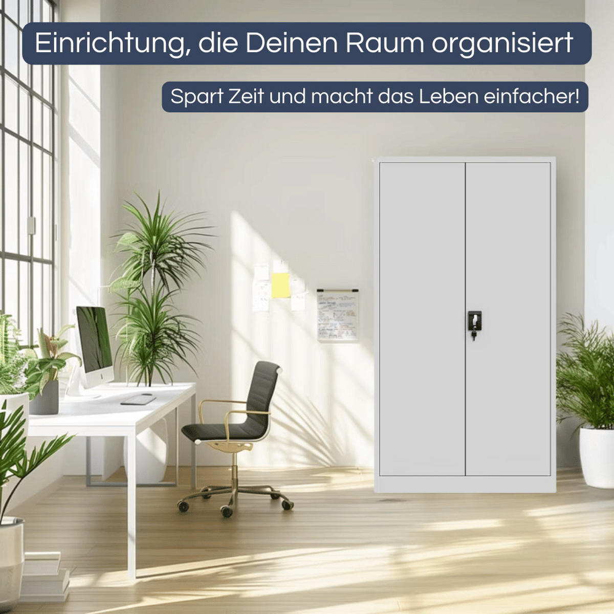 METALLSCHRANK abschließbar KODLI mit Geheimfach 185x90x45cm Grau - Grau, Metall (90/185/45cm) - DELUKE