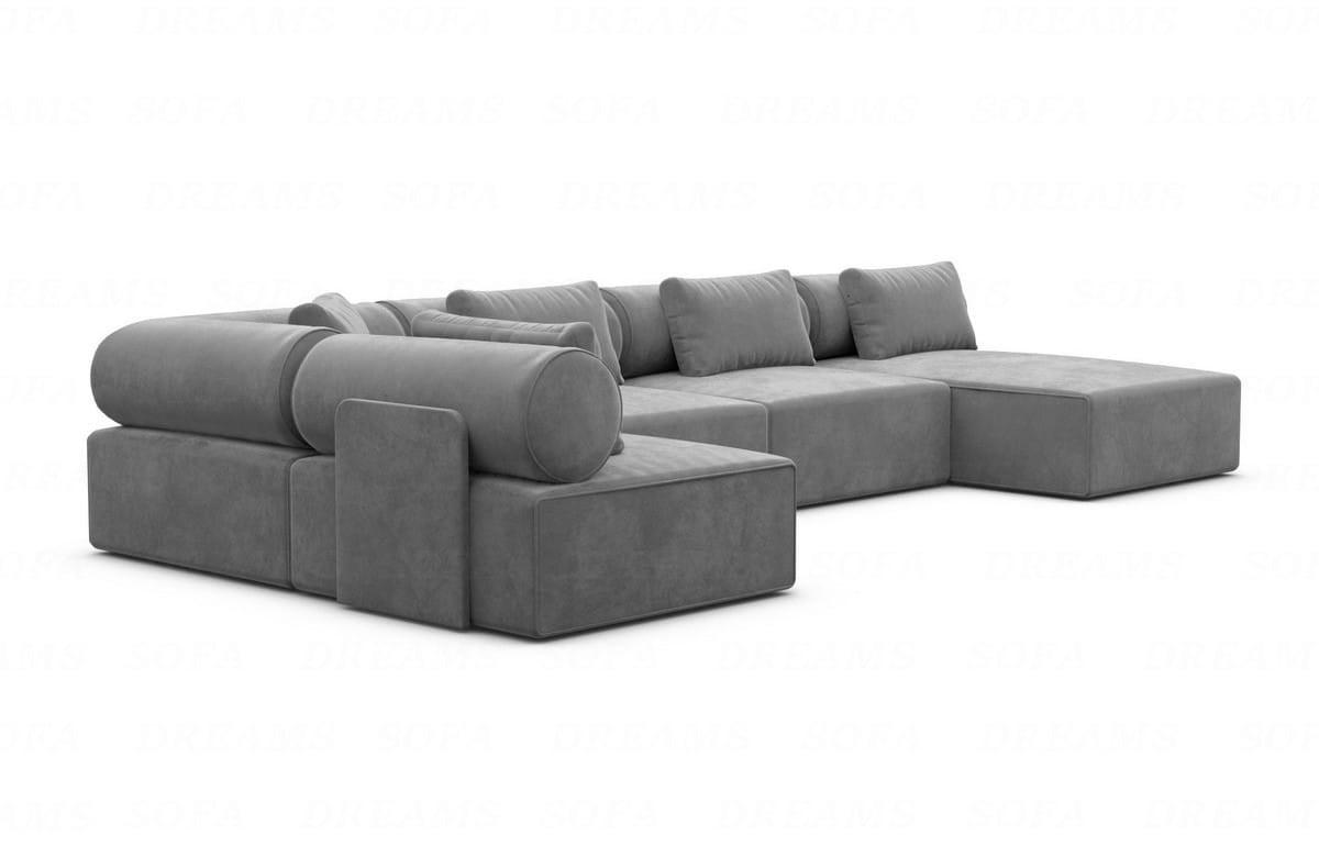 WOHNLANDSCHAFT Cipriani Dunkelgrau Samtstoff - Dunkelgrau, Kunststoff (400/77/200cm)