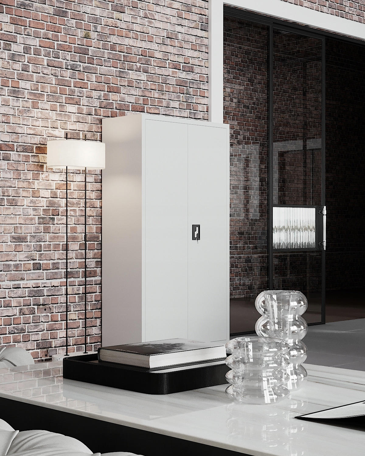 AKTENSCHRANK JAN 185x90x45 cm - Weiß, Metall (90/185/40cm) - Jan Nowak