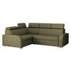 ECKSOFA Oslo 2rR1 80 - Silberfarben/Grün, Holz/Kunststoff (250/200cm) - MIRJAN24