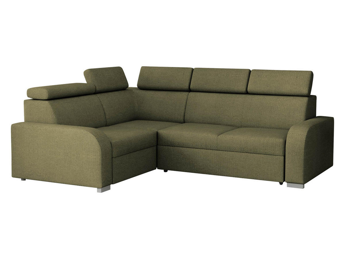 ECKSOFA Oslo 2rR1 80 - Silberfarben/Grün, Holz/Kunststoff (250/200cm) - MIRJAN24