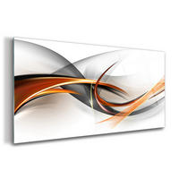 GLASBILD 120x60 cm Moderne Kunst - Dunkelorange, Glas (120/60cm) - TULUP