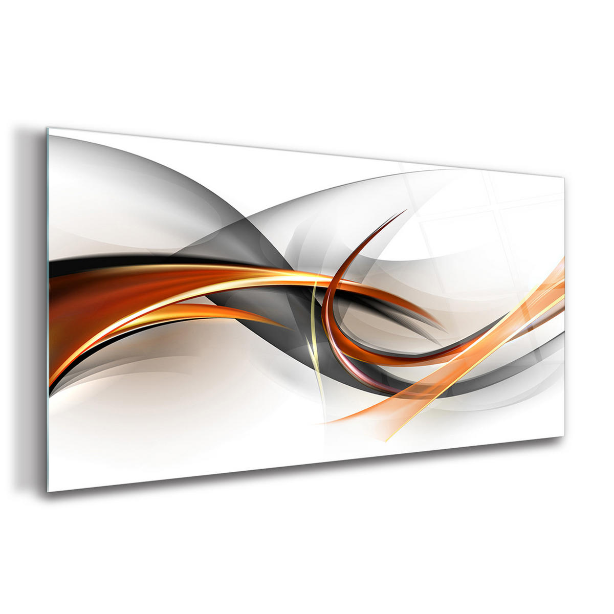 GLASBILD 120x60 cm Moderne Kunst - Dunkelorange, Glas (120/60cm) - TULUP