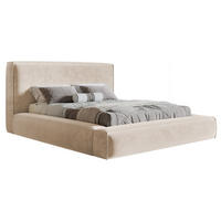 POLSTERBETT 160x200 Karano, Dicker Schaum, Bettkasten, Samt, Beige - Beige, Holz/Textil (160/200cm) - Emporius