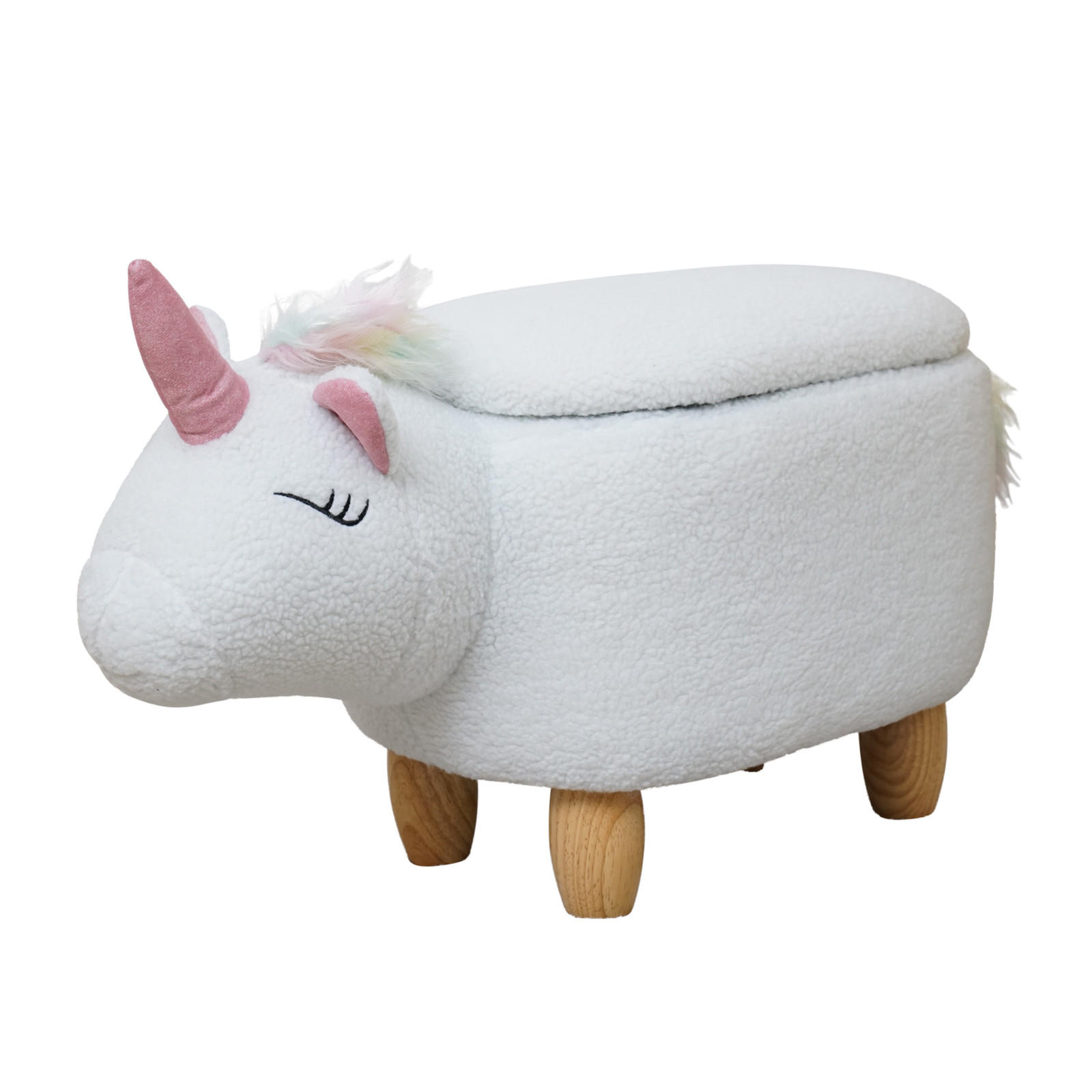 TIERHOCKER Einhorn - Weiß, Textil (30/38/63cm) - SVITA