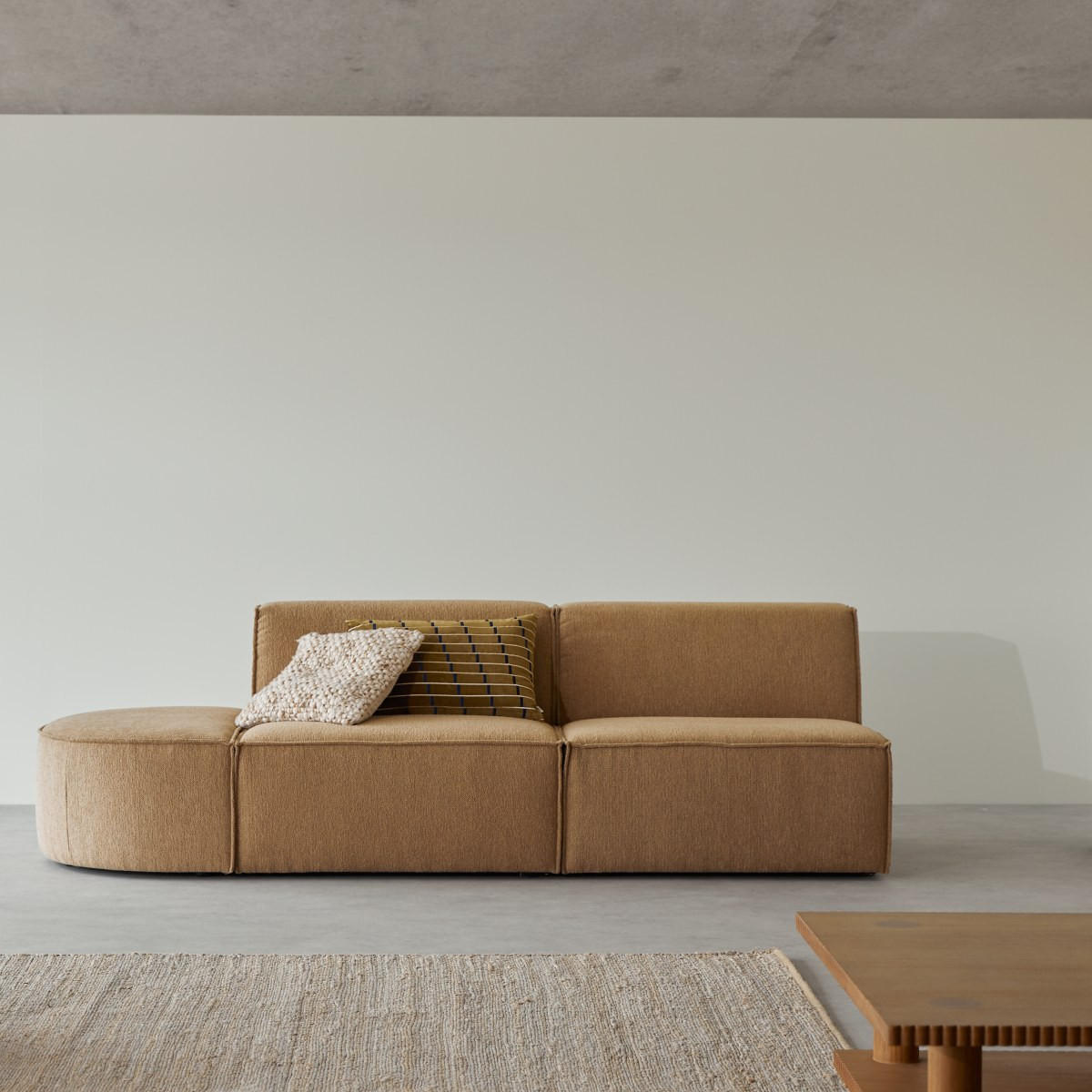 SOFA Dario Braun aus Stoff - Braun, Textil (247/75/93cm) - Tikamoon