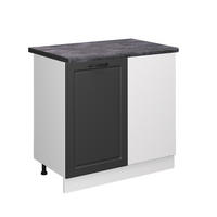 ECKUNTERSCHRANK R-Line Anthrazit Landhaus 86 cm , AP Anthrazit - Anthrazit/Weiß, Holzwerkstoff (86/81.6/60cm) - Vicco